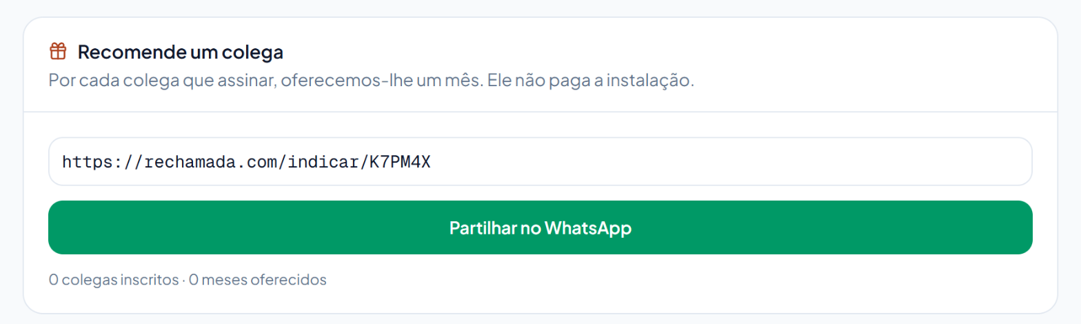 Início → Recomende um colega.